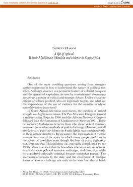 A Life of Refusal. Winnie Madikizela-Mandela and Violence in South Africa