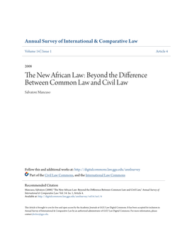 Beyond the Difference Between Common Law and Civil Law Salvatore Mancuso