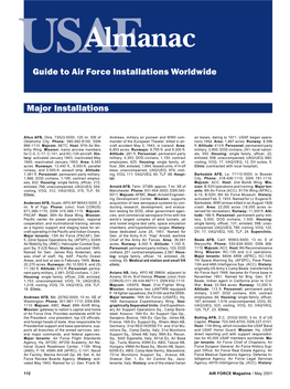 Usafalmanac � Guide to Air Force Installations Worldwide