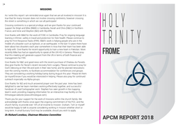 APCM REPORT 2018 2 23 REPORTS Included: I Ask That Group Leaders Please Tell Me If Anyone Leaves Or If Someone Wants to Join Them