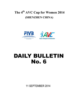 Bulletin#6 – 4Th AVC Cup for Women