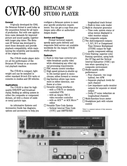 Configure a Betacam System to Meet Your Specific