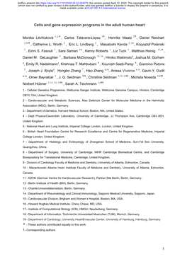 Cells and Gene Expression Programs in the Adult Human Heart