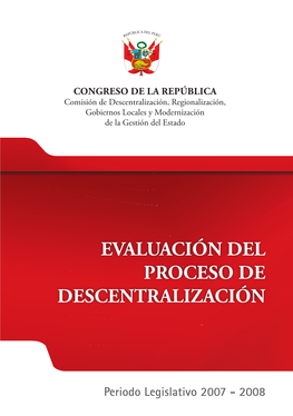 Evaluación Del Proceso De Descentralización