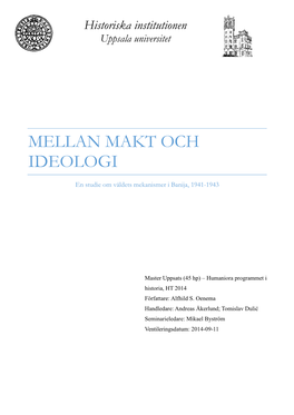 Mellan Makt Och Ideologi