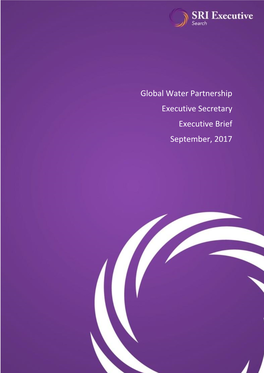 Global Water Partnership Executive Secretary Executive Brief September, 2017