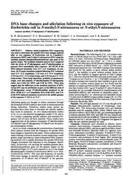 DNA Base Changes and Alkylation Following in Vivo Exposure