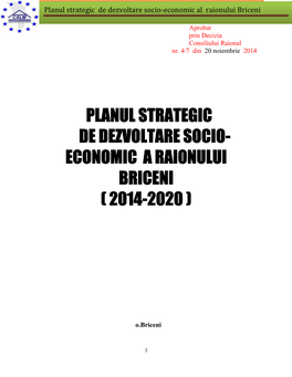 Planul Strategic De Dezvoltare Socio-Economică a Raionului Briceni