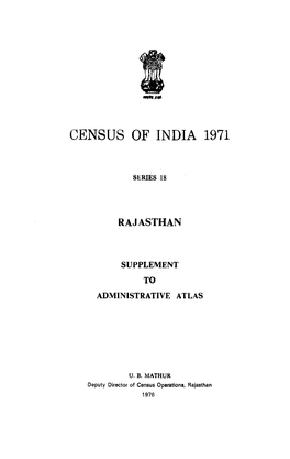 Supplement to Administrative Atlas, Series-18, Rajasthan