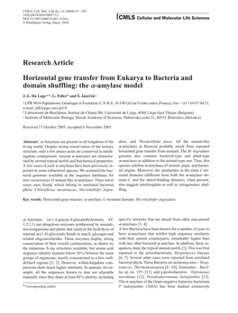 Research Article Horizontal Gene Transfer from Eukarya to Bacteria