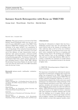 Instance Search Retrospective with Focus on TRECVID