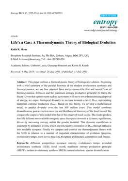 A Thermodynamic Theory of Biological Evolution