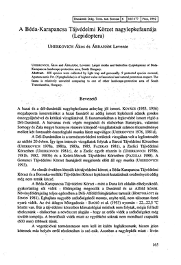 A Béda-Karapancsa Tájvédelmi Körzet Élővilága (Dunántúli Dolgozatok Természettudományi Sorozat 6., 1992)