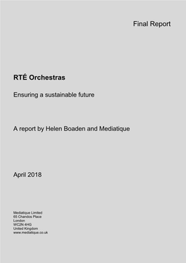 Final Report RTÉ Orchestras