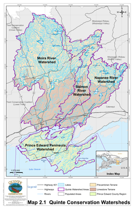 Map 2.1 Quinte Conservation Watersheds 292,000 312,000 332,000 352,000 372,000 4,980,000 4,980,000
