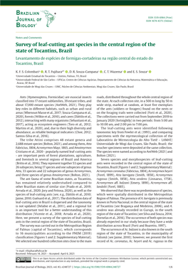 Survey of Leaf-Cutting Ant Species in the Central Region of the State of Tocantins, Brazil