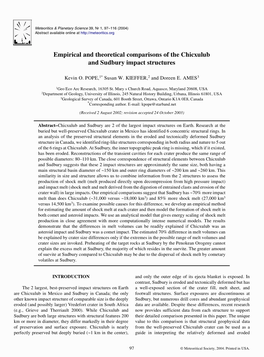 Empirical and Theoretical Comparisons of the Chicxulub and Sudbury