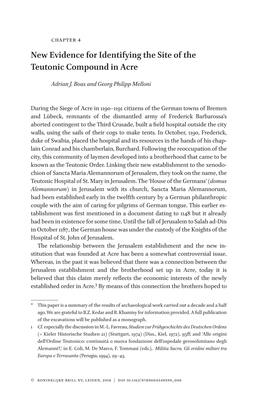 New Evidence for Identifying the Site of the Teutonic Compound in Acre