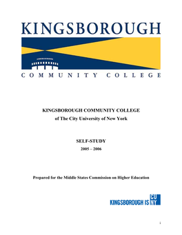 KINGSBOROUGH COMMUNITY COLLEGE of the City University of New York