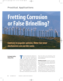 Fretting Corrosion Or False Brinelling?