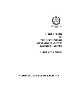 Audit Report on the Accounts of Local Governments District Haripur Audit