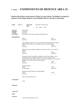 Components of Defence Area 31