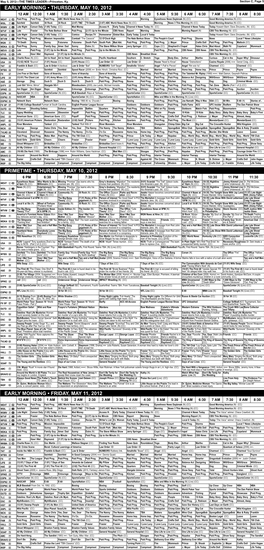 Early Morning • Thursday, May 10, 2012 Primetime
