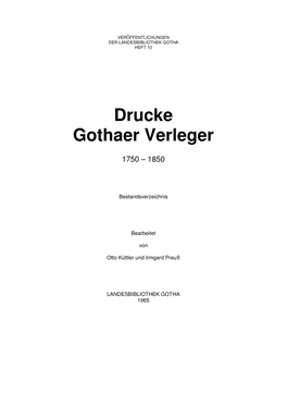 Drucke Gothaer Verleger