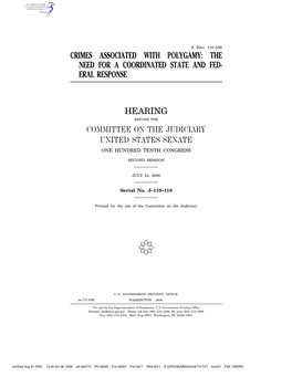 Crimes Associated with Polygamy: the Need for a Coordinated State and Fed- Eral Response