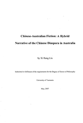 Chinese-Australian Fiction: a Hybrid