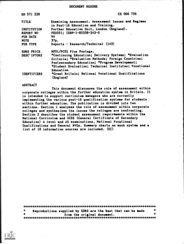 DOCUMENT RESUME ED 371 228 CE 066 756 TITLE Examining