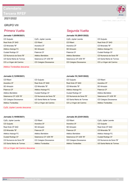 Tercera RFEF Calendario