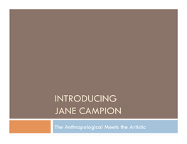 Introducing Jane Campion