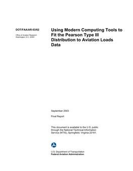 Using Modern Computing Tools to Fit the Pearson Type III Distribution to Aviation Loads Data