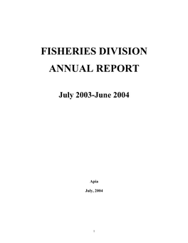 Fisheries Division Annual Report