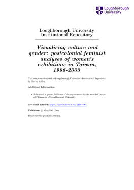 Postcolonial Feminist Analyses of Women's Exhibitions in Taiwan, 1996-2003