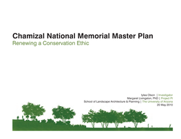 Chamizal National Memorial Master Plan Renewing a Conservation Ethic