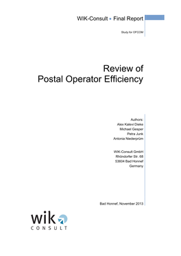 Review of Postal Operator Efficiency (PDF, 2.6