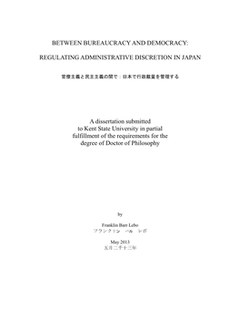 Between Democratic Accountability and Bureaucratic Autonomy: the Effectiveness of Japan's NPA in Regulating Administrative