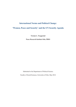 Women, Peace and Security’ and the UN Security Agenda