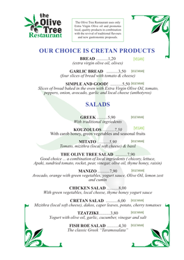 Our Choice Is Cretan Products Salads