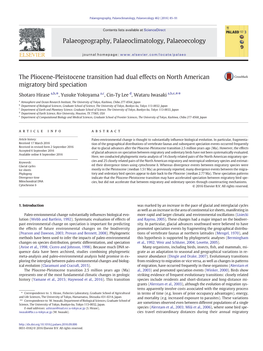 The Pliocene-Pleistocene Transition Had Dual Effects on North American Migratory Bird Speciation