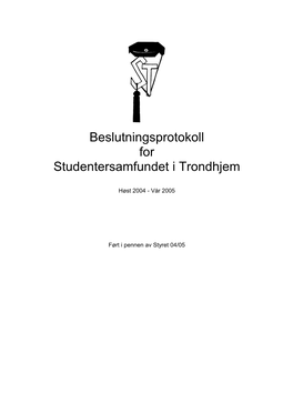 Beslutningsprotokoll for Studentersamfundet I Trondhjem