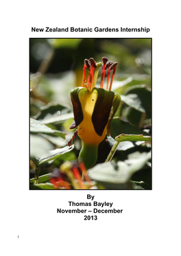 New Zealand Botanic Gardens Internship by Thomas Bayley