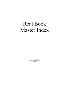 Real Book Master Index