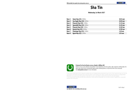 Sha Tin Printable Form Guide