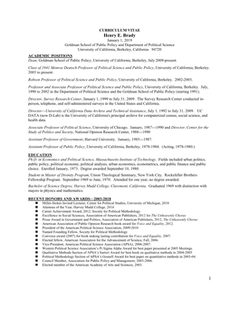 CURRICULUM VITAE Henry E