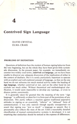 Contrived Sign Language