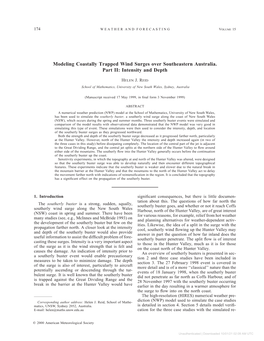 Modeling Coastally Trapped Wind Surges Over Southeastern Australia. Part II: Intensity and Depth