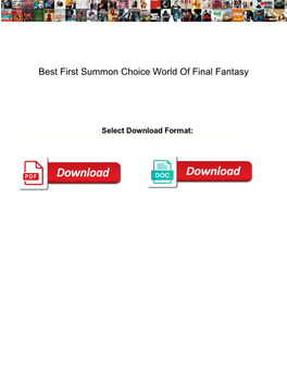 Best First Summon Choice World of Final Fantasy